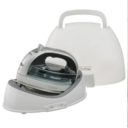 Panasonic Cordless Iron, Portable 360-Degree Freestyle Dry/Steam Iron with Precision Tips and Stainless Steel Soleplate, Anti-Calc and Anti-Drip, Power Base and Carrying/Storage - NI-QL1100L (Silver)