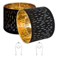 thumbnail image 2 of Set of 2 Black Drum-Shaped Lampshades with Stands,Perfect for Home Decor,13x13x10 Inches Ideal Lighting Solution, 2 of 6
