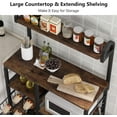 thumbnail image 5 of Tribesigns Kitchen Baker’s Rack Microwave Oven Stand with Wire Basket and 6 Hooks, 35.5 inches Kitchen Cart Utility Storage Shelf Organizer Coffee Bar, 5 of 7