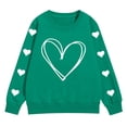 thumbnail image 5 of GiLiling Girls Preppy Heart Sweatshirt, Oversized Pullover Sweatshirt, Kids Fall Winter Long Sleeve Cute Trendy Hoodie with Pocket (Blackish Green, 5-6 Years), 5 of 6