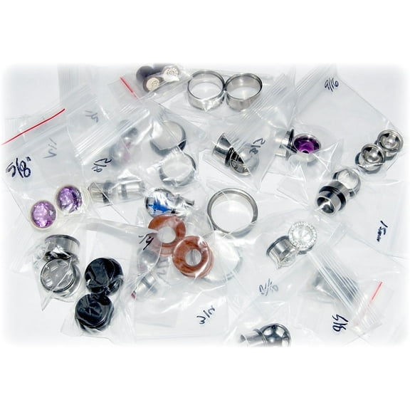 Lot of 20 Ear Plugs Large Gauge (7/16" - 1" inch) Assorted Designs