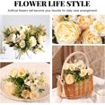 thumbnail image 3 of 2Pcs Peonies Artificial Flowers,Small Silk Flowers Fake Peonies Bouquet Rose Flower Arrangement Table Centerpiece for Wedding Party Home Decoration (Champagne), 3 of 7