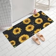 thumbnail image 2 of Black Sunflower Gray Petal Pattern Bathroom Rugs Mat,Non Slip Microfiber Bathroom Rug,Rubber Backing,Soft Bathroom Mats for Bathroom Floor,Tub and Shower,60x24in(150x60cm), 2 of 5