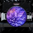 thumbnail image 1 of Purple And White Floral Pattern Polyester Universal Spare Wheel Tire Cover Wheel Covers for Trailer RV SUV Truck Camper, 1 of 5
