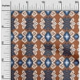 thumbnail image 1 of oneOone Cotton Poplin Fabric Diamond & Swirl Ikat Print Fabric By Yard 56 Inch Wide, 1 of 4