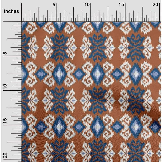 oneOone Viscose Chiffon Fabric Diamond & Swirl Ikat Print Sewing Fabric BTY 42 Inch Wide