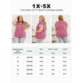 thumbnail image 4 of SHEWIN Plus Size T Shirts for Women V Neck Tops Short Sleeve Oversized Tunics Summer Blouse Tops Pink 5XL, 4 of 10