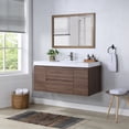 thumbnail image 3 of Stufurhome Helena Walnut 49 inch Wall Mounted Single Sink Bathroom Vanity, No Mirror, 3 of 9