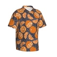 thumbnail image 3 of Xecao Various Oranges print Hawaiian shirt - a stylish short-sleeve button-down for men, perfect for casual beach and tropical outings., 3 of 9