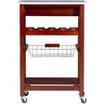 thumbnail image 5 of Pemberly Row Transitional Wood Kitchen Cart with Granite Top in Brown, 5 of 11