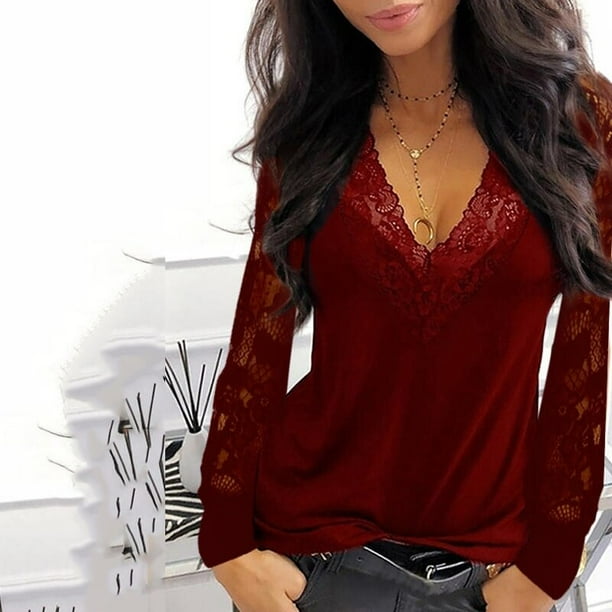Women's plus hotsell size lace blouses