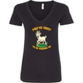 thumbnail image 3 of Inktastic Funny Goat Kid Joke Women's V-Neck T-Shirt, 3 of 5