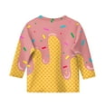 thumbnail image 4 of Drmagiyhm Girls 3/4 Sleeve Tops Size 10-12 Cute Crewneck Shirts Ice Cream Graphic T-Shirt Casual Loose Little Girl Beach Ice Cream Tops Light pink 4-5 Years, 4 of 5