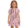 thumbnail image 2 of CCRFTGI Girls Polo Dress Size 7 Back To School Short Sleeve Uniform Cute Polka Dots Pleated Flare Skater Polo Dresses Summer Button Collared Picque Polo Dress Pink 7-8 Years, 2 of 5