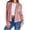 Pink, variant on Open Front Solid Color Women Long Sleeve Shawl Neckline Knit Crop Cardigan