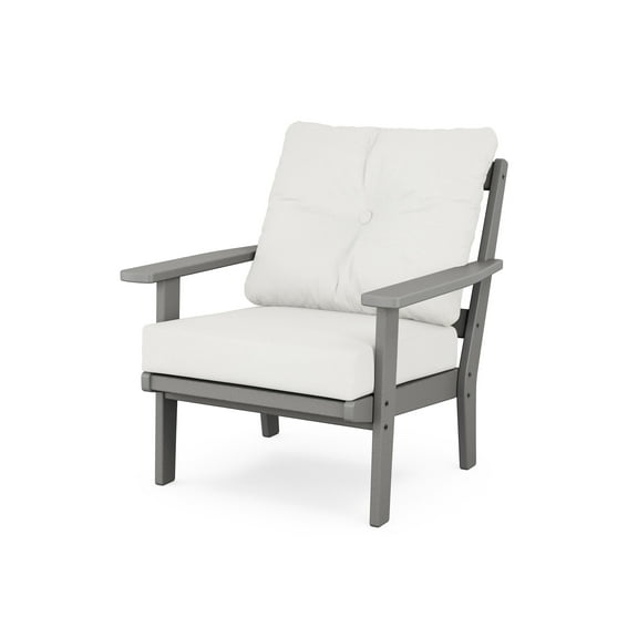 POLYWOOD® Prairie Deep Seating Chair in Slate Grey / Natural Linen
