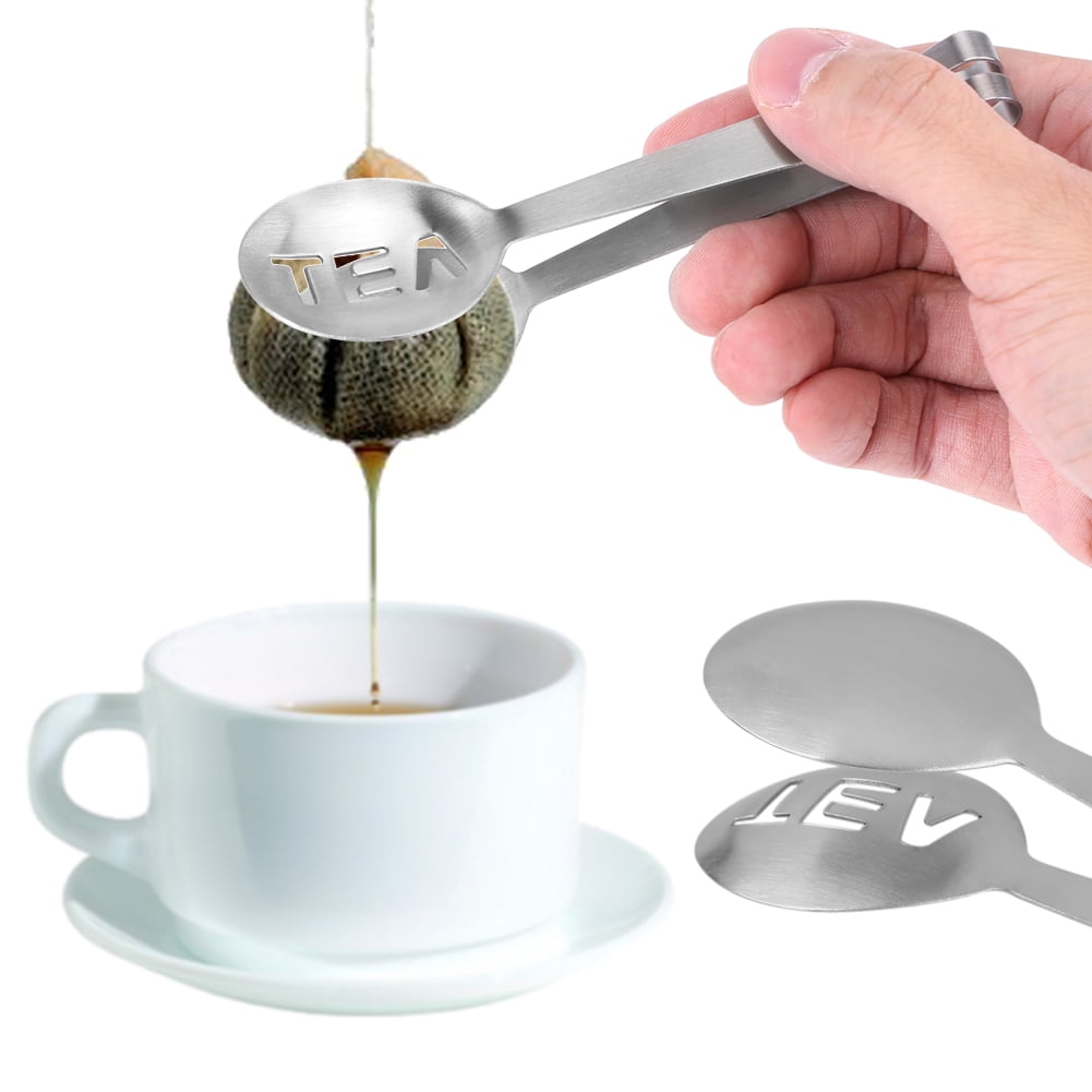Yosoo Tea Bag Squeezer,1Pc Mini Stainless Steel Round Teabag Tongs Tea