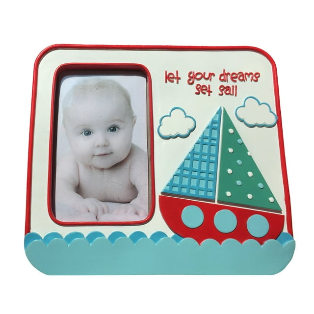 Ahoy! Nautical Themed Picture Frame with Sailboat
