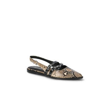 No Boundaries Women's Faux Leather Strappy Moto Flats