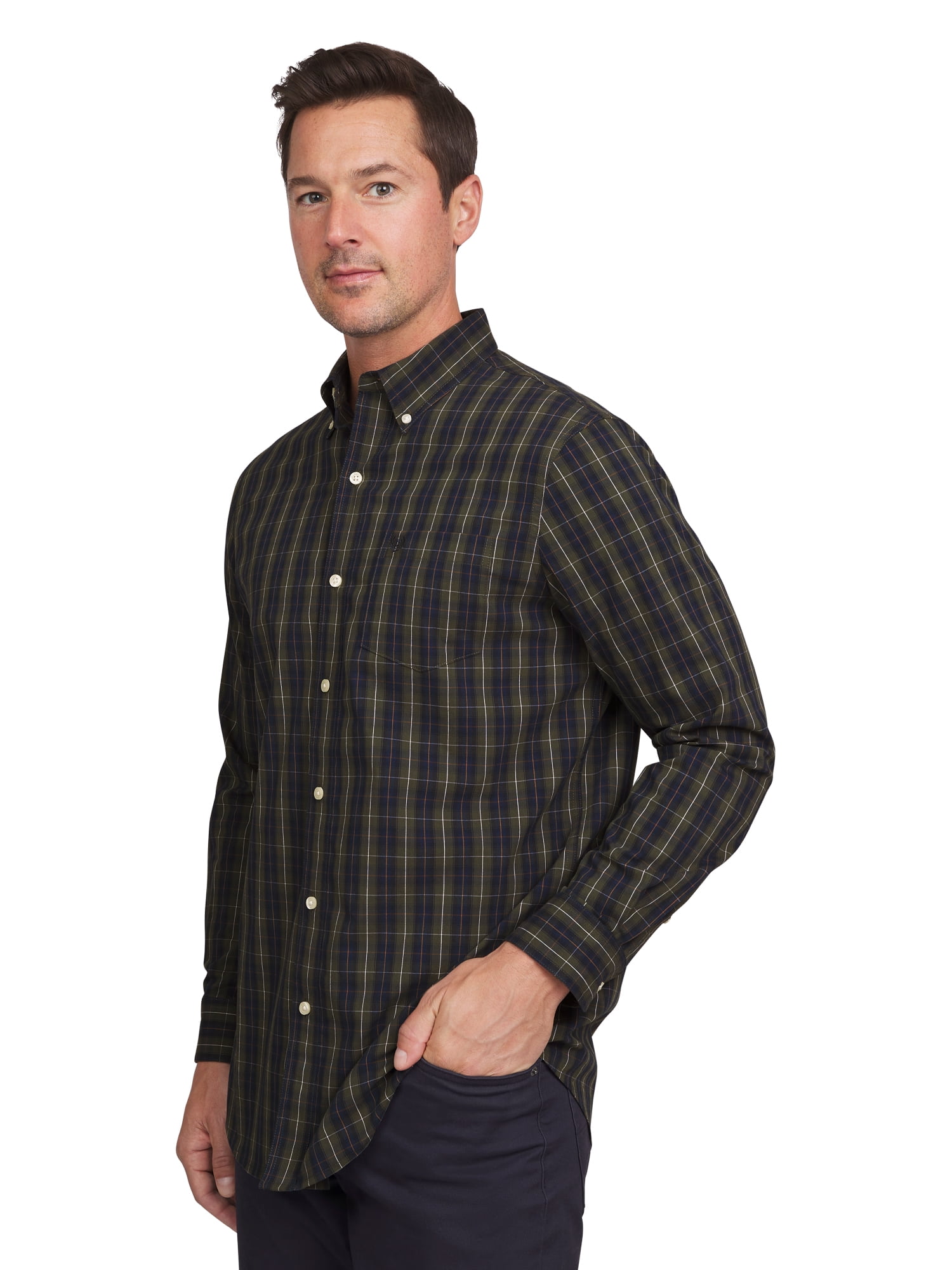 Chaps Men's & Big Men's Classic Long Sleeve Stretch Button-Down Shirt, Sizes S-2XL