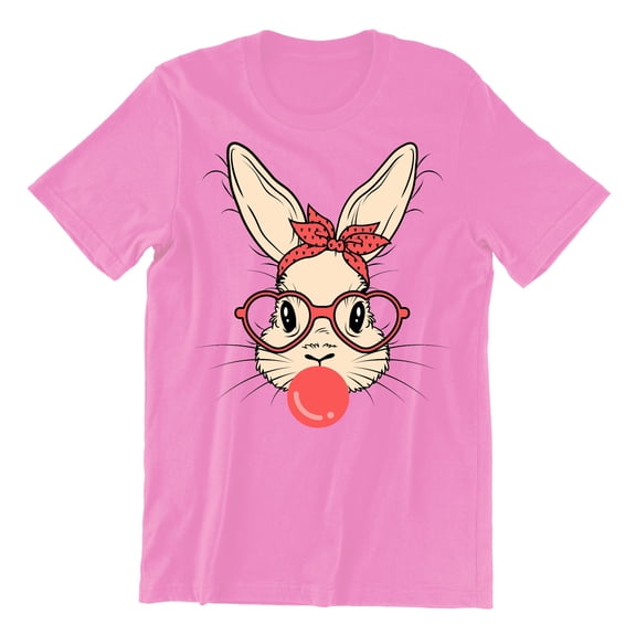 Easter Bunny With Bubble Gum Funny Egg Hunting Christian Holiday Men's T-shirt, M, Azalea Pink