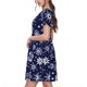 thumbnail image 2 of Disketp Snowflakes2 para Vestido de Manga Corta para Mujeres, Vestidos de Verano para Mujeres, Casual y Holgado para la Playa, 2 of 6