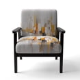 thumbnail image 4 of Designart Chaise d'Appoint "Vision Abstraite Symétrique Gris Jaune" Cubisme Gris - Fauteuil Moderne pour Chambre, 4 of 7