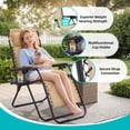 thumbnail image 3 of EDX Zero Gravity Chair Outdoor Lounge Chair，Suitable for Beach Terrace Pool Patio, Khaki 2-Pack, 3 of 8