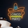 thumbnail image 2 of Handmadetneonsign Cinco De Mayo Neon Sign, Sombrero Hat Maraca Neon Light, Sombrero Maraca, 2 of 5