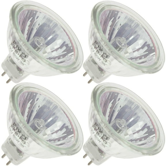 EIKO FPB/CG, 65 Watt, MR16, Twist-Lock (GU5.3) Base Light Bulb (4 Bulbs)