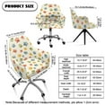 thumbnail image 7 of Xixirimido Colored Animal Paws Pattern Swivel Office Arm Chair Covers Stretch Soft Desk Chair Slipcovers, Curved Back Leisure Armrest Chair Protector Accent Dining Chair Cover, 7 of 7