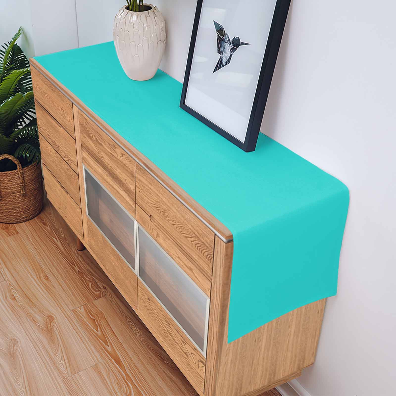 Table Runner Aqua Green Table Decoration for Kitchen Dinning Simple Style Table Decoration for Indoor Outdoor Party Wedding Decor 13x90 Inch