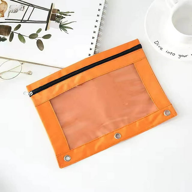 Fridja Classeur à Fermeture Éclair en PVC Transparent avec Trousse à Crayons, Couleurs Assorties