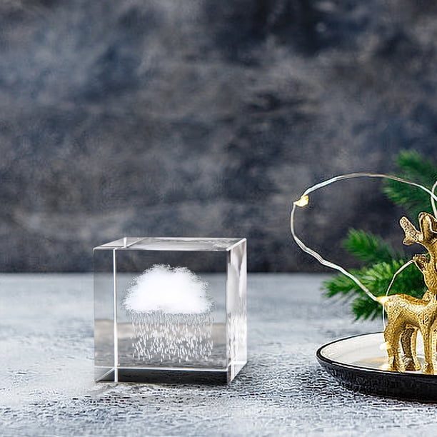 Xihbxyly Adorno de Cristal En Forma de Corazón, Diseño de Nube Grabada, Impresionante Decoración para El Hogar y La Oficina, Regalo Único para Amantes Del Arte, Elegante Accesorio de Oficina, Tamaño