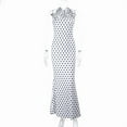 thumbnail image 6 of Polka Dot Halter Maxi Dress (S, White), 6 of 6