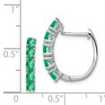 thumbnail image 2 of 925 Sterling Silver Emerald Hinged Hoop Earrings Birthstone May, 2 of 6