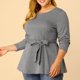 thumbnail image 2 of Blusas De Trabajo Peplum Cuadros PaDe Gallo ManLarCintuDe Lazo TalGrande PaMujer Negro XXL, 2 of 6
