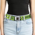 thumbnail image 5 of Beetlejuice Belt, Seatbelt Buckle Belt, Beetlejuice Slime Title and Sandworms Green Black White, 30 to 44 Inches, 5 of 9
