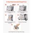 thumbnail image 5 of KFFKFF Automatic Stainless Steel Pizza Dough Roller, 3-14 Inch Electric Dough Sheeter, Commercial 370W Pasta Maker, Adjustable Thickness, Produces 260 Pieces Per Hour, Includes Dough Press Lid, 5 of 10