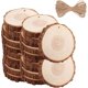 thumbnail image 1 of Nuevos productos en 2023, 30 piezas de rodajas de madera natural 6-7cm Agujero Perforado Troncos De Madera Sin Terminar Para Manualidades De Bricolaje, 1 of 5
