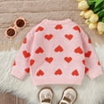 thumbnail image 5 of Ruyang Baby Valentines Day Outfit Toddler Girls Boys Long Sleeve Knit Sweater Crewneck Pullover Heart Love Sweatshirt Tops, 5 of 7