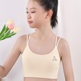 thumbnail image 4 of Uccdo 8-16T Girls Seamless Training Bra Wireless Padded Sports Bras Crop Bralette Camisole Vests, Pack of 4, 4 of 8