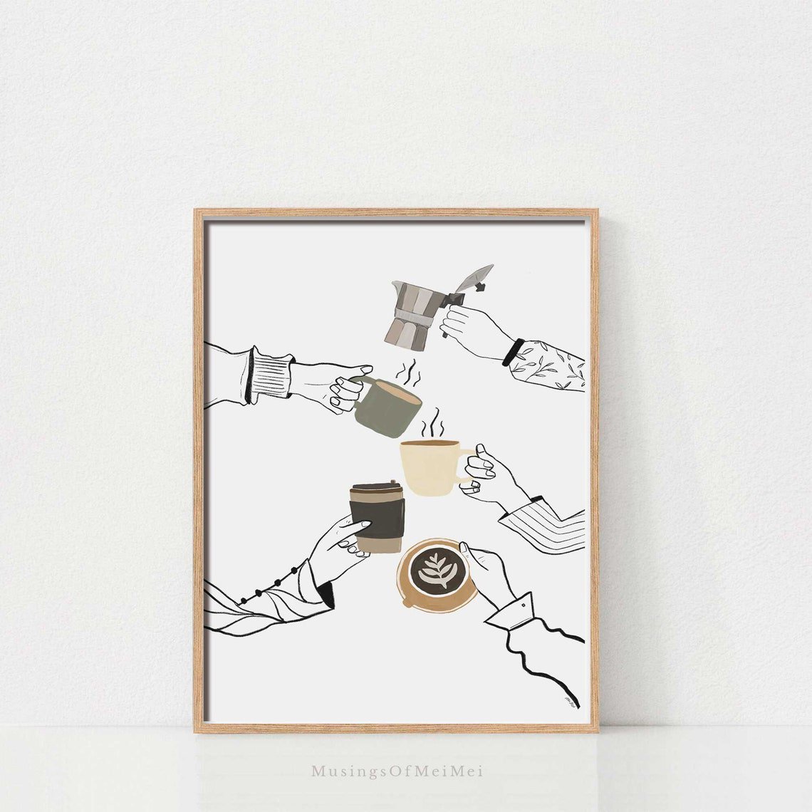Coffee Poster Bar Hands Retro Kitchen Gallery Wall Home Bedroom And Living Room Decor