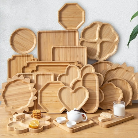 

Hadanceo Snack Tray Cleanable Parties Table Bamboo Tray Decorate Useful for Party