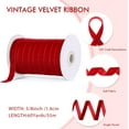 thumbnail image 6 of Christmas Vintage Velvet Ribbon Single Face Spool Satin Velvet Ribbon for Christmas Wreath Decoration DIY Bow Craft Gift Wrapping (Burgundy, 3/8 Inch, 60 Yard), 6 of 14