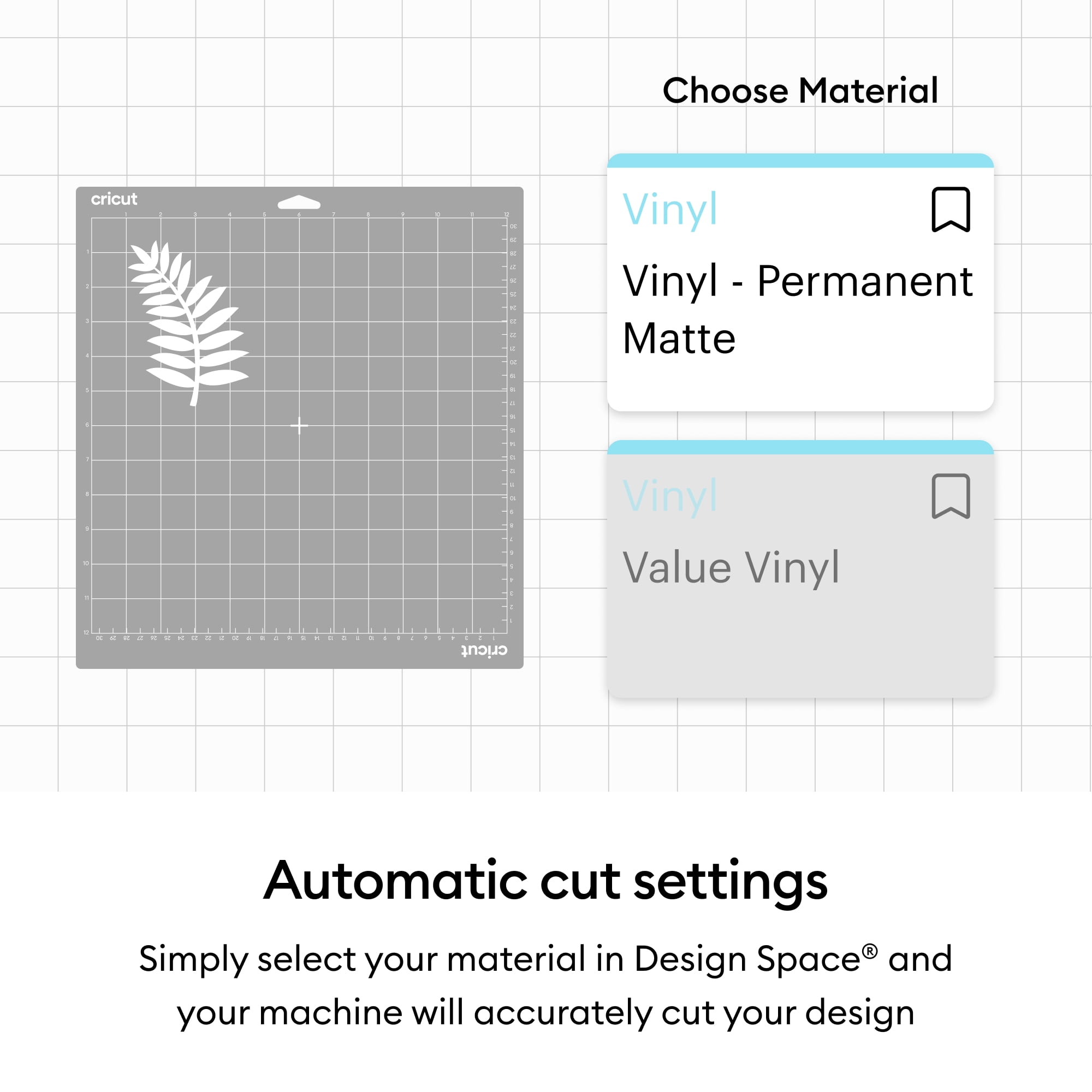 Cricut® Matte Vinyl – Permanent (4 ft), 12" x 48", Eucalyptus