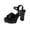 Noir, variante sur Heiheiup Sandales à Talons Hauts pour Femmes en Cuir, à Brides Croisées, Bout Ouvert, Semelle Épaisse avec Boucle