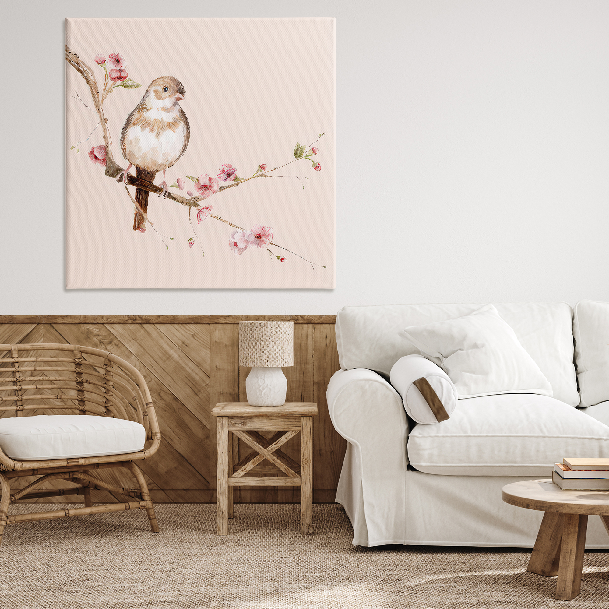Sweetest Brown Bird Canvas Wall Art, design by Lisa Wehmeyer