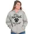 thumbnail image 5 of Paw Print In My Heart Cute Pet Owner Zip Hoodie Sweatshirt Women Brisco Brands S, 5 of 5