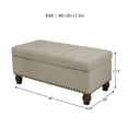 thumbnail image 3 of Joveco Rectangular Tufted Lift Top Storage Ottoman Bench Footstool with Solid Wood Legs, Rusty Brown, 3 of 6